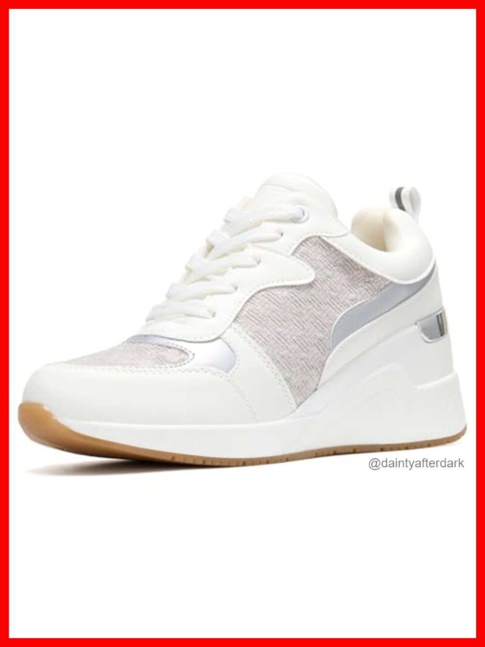 Women's Wedge Sneakers Platform High Heel Lace Up Athletic Shoes